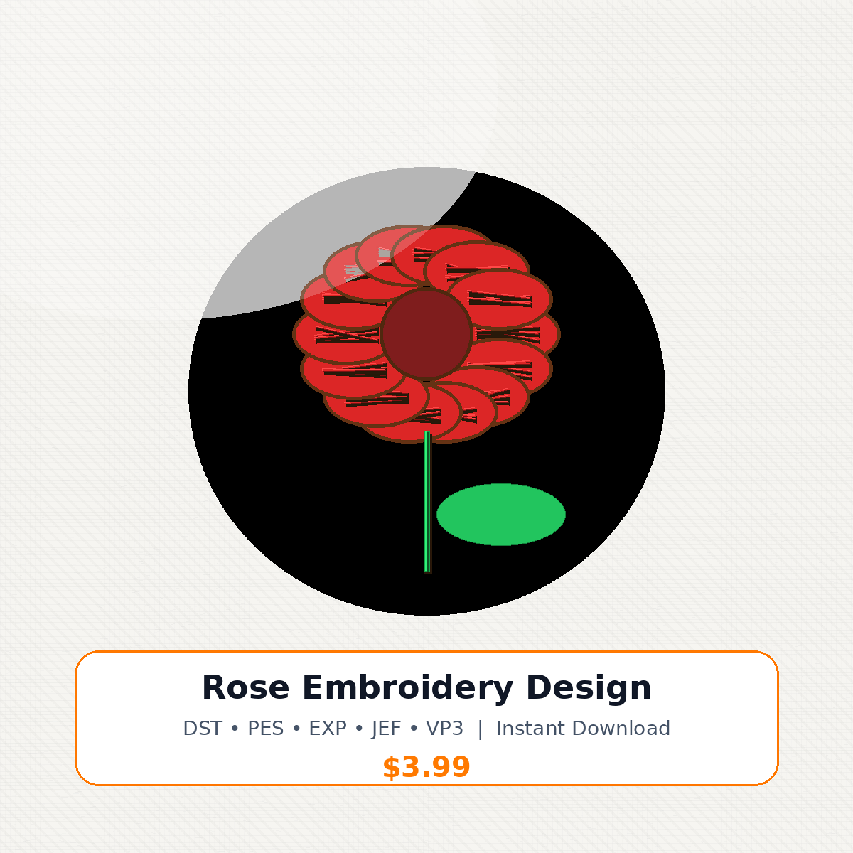 Rose Embroidery Design